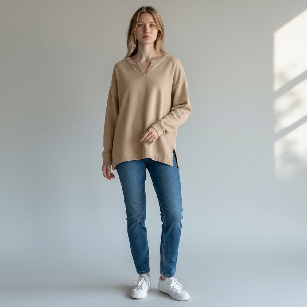 J Jill 100% organic cotton women’s size large tunic sweater